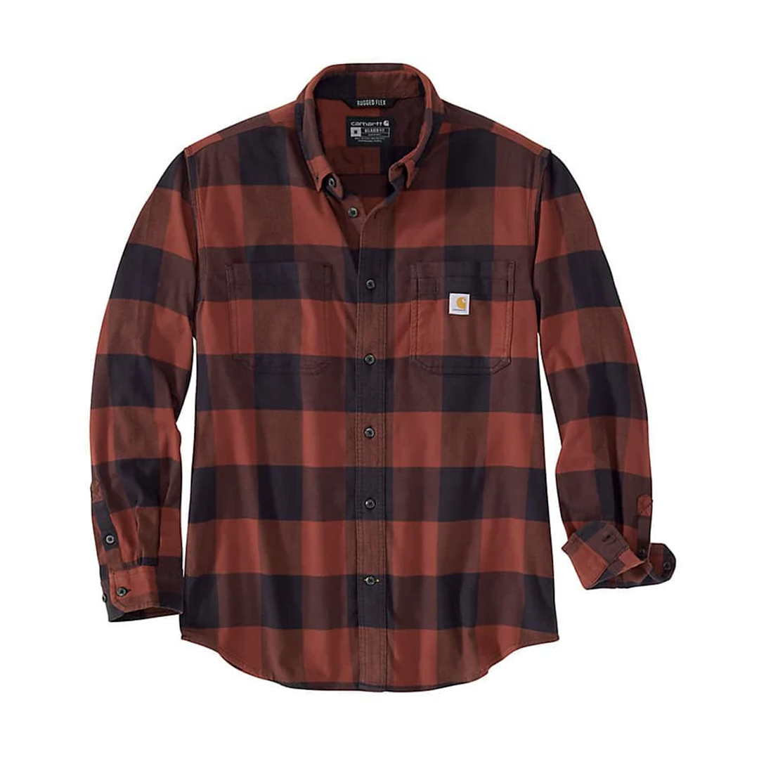 Carhartt Rugged Flex Relaxed Fit Midweight Flannel Long-Sleeve Plaid Shirt